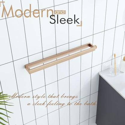 KOKOSIRI Towel Bar for Bathroom Wall Mount Bath Towel Holder 24-Inch Kitchen Rack Champagne Bronze Stainless Steel, 1 Pack B4008CPG-L24 - color: Champagne Bronze, size: 24-Inch
