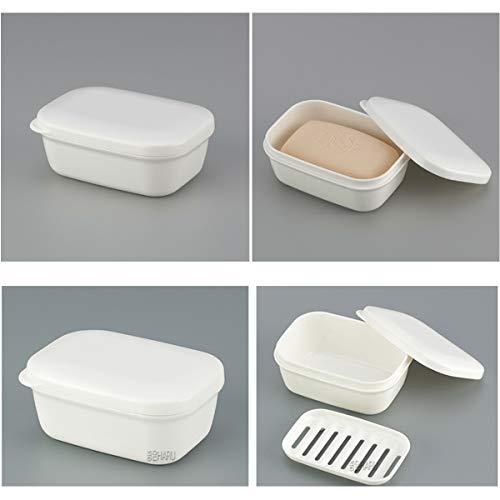 LENITH Travel Soap Dish Soap Case Holder Portable Clear Soap Container Box Bathroom/Gym Shower/Outdoor Camping (Square White) - color: Square White