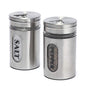 Salt and Pepper Shakers Stainless Steel and Glass Set (silver) - color: Silver