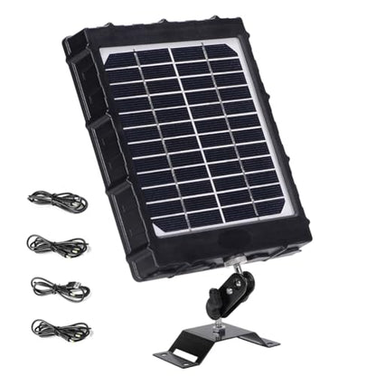 Trail Camera Solar Panel,WILDGAMEPLUS 14W 8000mAh 12V/1.2A 9V/1.6A 6V/2.4A IP66 Waterproof Rechargeable Charger with Cables for Outdoor Trail Game Camera and 12V LED Light WG-8000