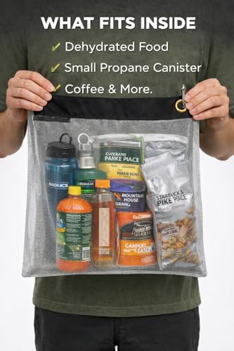Ultralight Critter Protection Kit- Rodent Proof Stainless Steel Bag for Backpacking - Bear Bag Food Storage for Camping with Coghlans Odor Proof & Waterproof Liner, Survival Utility Rope & Carabiner - size: Medium