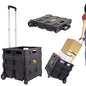 dbest products Quik Cart without Lid Travel Portable Mobile Storage Collapsible Handcart Rolling Utility Heavy Duty, Black - color: Black, style: Topless
