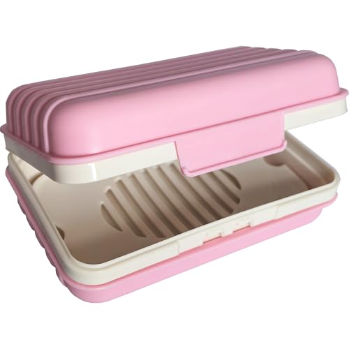 Travel Soap Dish Holder with Lid for Shower Travel Soap Case Draining Soap Box Container for Traveling, Camping, Hiking, Gym, Portable, Leakproof, Pink - color: Pink, size: 1 Pack