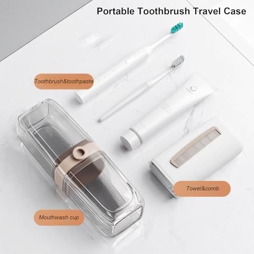 Toothbrush Travel Case & Travel Soap Holder Dish Tray Set of 2, Portable Clear Toothbrush Holders with Cover Leakproof Bar Soap Holder for Traveling School Camping Business Bathroom - color: 2 Pc-clear Coffee
