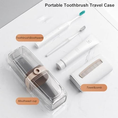 Toothbrush Travel Case Portable Clear Grey Toothbrush Holders with Cover, Leakproof Toothbrush & Toothpaste Holder for Traveling School Camping Business Trip Bathroom - color: 1 Pc-clear Coffee