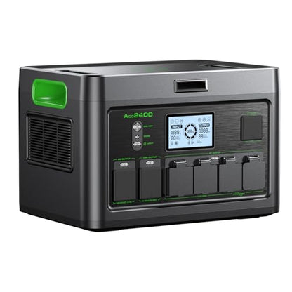 Portable Power Station 2400W (Peak 4800W), 1843.2Wh LiFePO4 Solar Generator, 12 Outlets with 100W USB-C PD Fast Charging, Pure Sine Wave AC for Home Backup, RV Camping, Emergency & Off-Grid Living - color: Sliver