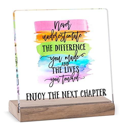 Cituarko Happy Retirement / Going Away Gift For Coworker For Boss Leaving Job - For Women Friends Men - For Farewell And Goodbye Party Decorations, Transparent - color: 6 color - wooden base