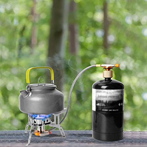 Odoland 3500W/6800W Windproof Camp Stove Camping Gas Stove with Fuel Canister Adapter, Piezo Ignition, Carry Case, Portable Collapsible Stove Burner for Outdoor Backpacking Hiking and Picnic - style: 3500W