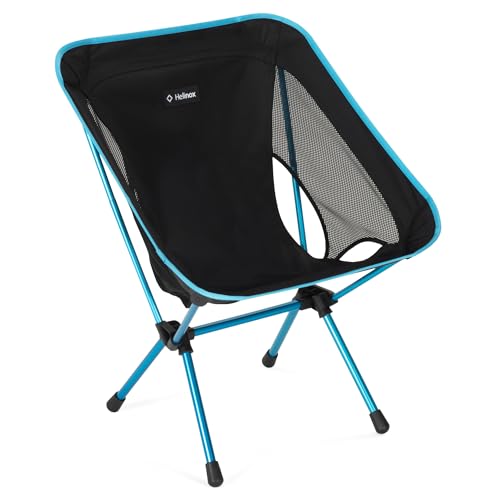 Helinox Chair One (re) High-Performance Camping Chair, Lightweight Compact Collapsible Outdoor Chairs, Backpacking, Picnic, Adventures, Black/Blue - color: Black