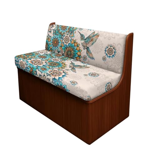 RV Sofa Covers - Stretchable Camper Seat Protector with Elastic Edges, Boho Flower Hummingbird Non-Slip Furniture Covers for RV Dinette, Lightweight & Washable - color: Boho Flower Hummingbird