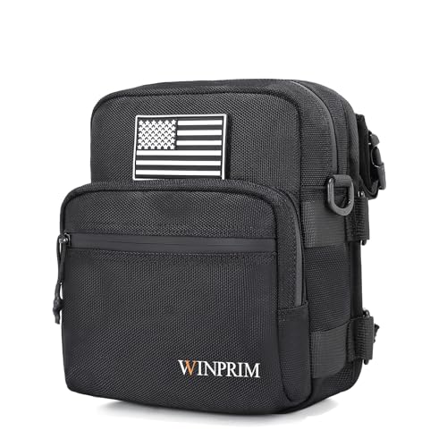 Handlebar Storage Bag for Bicycle Motorcycles - 1680D Waterproof Tool Storage Bag with Flag Patch, Multi-Purpose Front Fork & Crossbody Bag, Durable Small Pouch for Motorcycles - color: 1680D Black