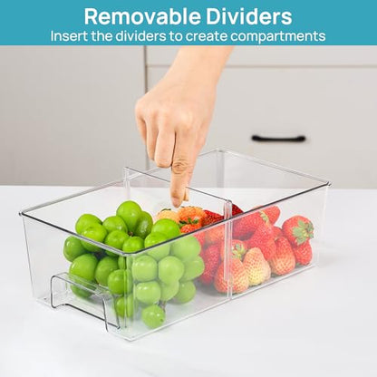 Vtopmart 7 Pack Stackable Storage Drawers, Easily Assemble Clear Plastic Organizer Bins, Storage Drawer Set for Pantry and Kitchen Cabinet Organization, Bathroom or Closet Storage - style: 1 Wide+2 Medium+4 Small