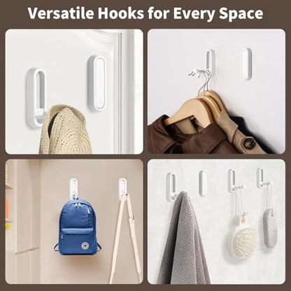 4Pcs Foldable Wall Hooks, Zinc Alloy Folding Hook White, Heavy Duty Folding Coat Hooks Wall Mounted for Hanging Coat Towels Bags Keys (White, 4 Pack) - color: White, size: 4 Pack