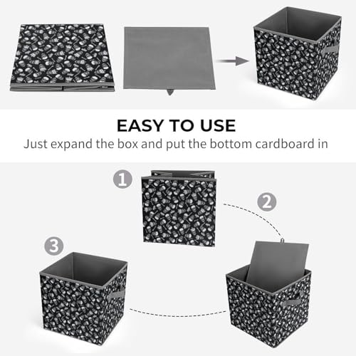 Skull Pattern Foldable Storage Box with Handle Organizer Containers for Home Office Clothes Office Supplies - color: style-6-1