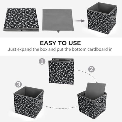 Skull Pattern Foldable Storage Box with Handle Organizer Containers for Home Office Clothes Office Supplies - color: style-6-1