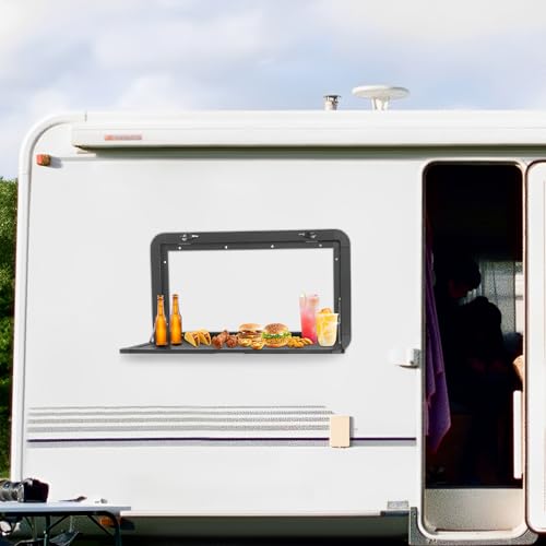RV Foldable Table,800x450mm Folding Table, Lockable Wall Table Kit Outdoor Picnic Wall Mounted Table Rv，for Vans, Trucks, Campervans, Trailers