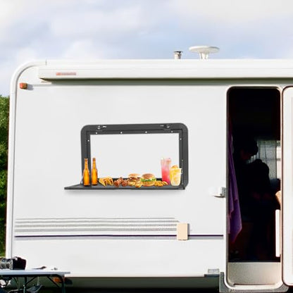 RV Foldable Table,800x450mm Folding Table, Lockable Wall Table Kit Outdoor Picnic Wall Mounted Table Rv，for Vans, Trucks, Campervans, Trailers