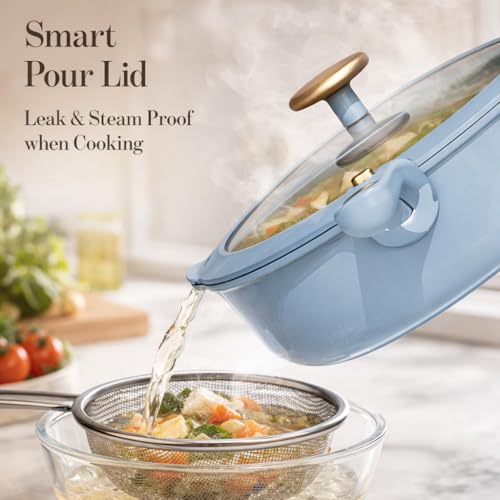 CAROTE 18Pcs Pots and Pans Set, Nonstick Cookware Set Detachable Handle, kitchen Pan Set, Induction kitchen cookware Non Stick, RV Cookware Sets, Oven Safe, Blue - color: Blue