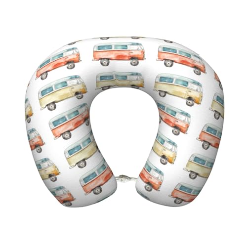 Vintage Camper Van Travel Pillow Comfortable Soft Memory Foam Neck Pillow for Travel Airplane Driving Office - color: Color-2