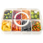 LUXEAR Divided Serving Tray with Lid and Handle Snack Box Charcuterie Container Dishwasher Safe 8 Compartment Snack Platters Portable Clear Organizer for Fruits, Candy, Snacks, Picnic, Travel - size: 1pack white
