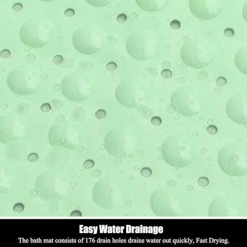 Bathtub and Shower Mats, 28 x 15 Inch Non-Slip Bath Mat, Machine Washable Bath Tub Mat with Suction Cups & Drain Holes for Bathroom, Beige - color: Green, size: 28" x 15" (Rectangular)