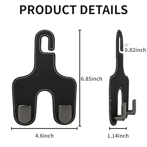 JEYODA Car Hooks for Purses and Bags, Flexible PU Vehicle Storage Hanger, Car Seat Back Organizer, Universal Hidden Multifunctional Headrest Hooks, Home (Style 2-Beige) - color: style 2-beige