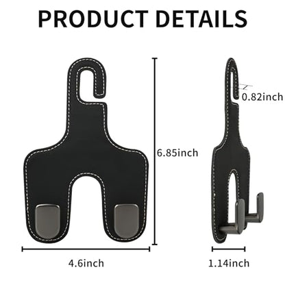 JEYODA Car Hooks for Purses and Bags, Flexible PU Vehicle Storage Hanger, Car Seat Back Organizer, Universal Hidden Multifunctional Headrest Hooks, Home (Style 2-Beige) - color: style 2-beige