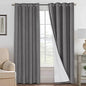 H.VERSAILTEX Linen Blackout Curtains 84 Inches Long 100% Absolutely Blackout Thermal Insulated Textured Linen Look Curtain Draperies Anti-Rust Grommet, Energy Saving with White Liner, 2 Panels, Grey - color: Grey, size: 52"W x 84"L (Pack of 2)