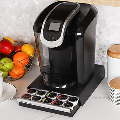 Mind Reader Single Serve Coffee Pod Drawer,30 Pod Capacity,Countertop Organizer,10.5"L x 12.75"W x 2.5"H,Black,(Pack of 12) - color: Black, size: 30 Pod Capacity, 10.5"Lx12.75"Wx2.5"H (Pack of 12)
