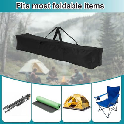 HARFINGTON 2pcs Camping Chair Replacement Bag 43.3" x 6.3" Folding Chair Carry Bag Oxford Cloth Storage Tent Bag with Handle Strap for Travel Outdoor Camping Sports, Black - size: 43.3" x 6.3"