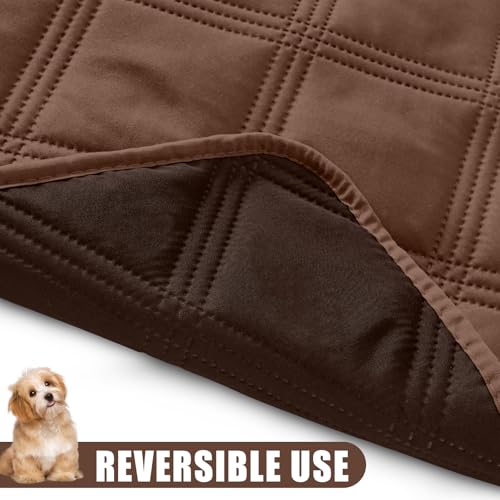 Smiry Waterproof Dog Bed Cover Blanket 30x53, Soft Reversible Pet Blanket, Washable Leakproof Cats Dogs Couch Cover for Sofa, Couch, Furniture, Brown/Chocolate - color: Brown/Chocolate, size: 30x53 Inch
