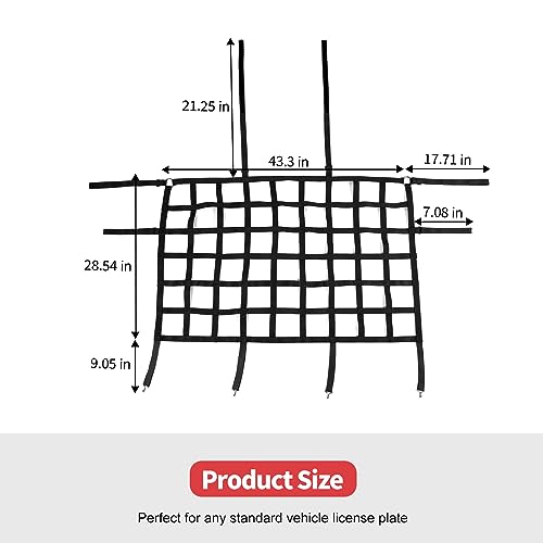 Rear Seat Cargo Net Pet Barrier Compatible with Jeep Wrangler JK JL Gladiator JT 2 Door 4 Door 2007-2023 (Black) - color: Black
