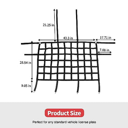 Rear Seat Cargo Net Pet Barrier Compatible with Jeep Wrangler JK JL Gladiator JT 2 Door 4 Door 2007-2023 (Black) - color: Black