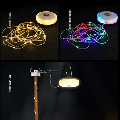 Camping String Lights - Glow Mate 4 in 1 Camp Light | 32.8Ft Portable Waterproof Outdoor Retractable Rope Lights with 2000mAh Battery, 12H Runtime & 8 Modes