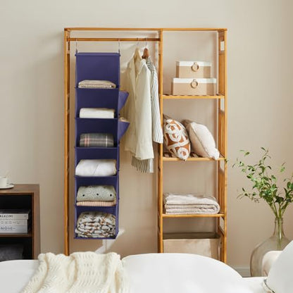YOUDENOVA Hanging Closet Organizer, 6-Shelf Closet Hanging Storage Shelves, Purple - color: Purple