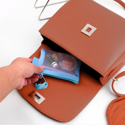 6 Pack Mini Mesh Pouch with Zipper, 3 x 4.5 Inch Small Mesh Bags Portable Nylon Zipper Pouch, Travel Organizer for Cosmetic Toiletries Lipstick Coin Card Key Holder, 6 Colors