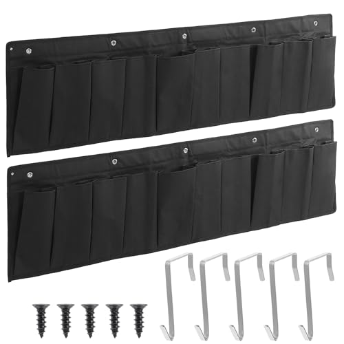 2 Pcs RV Shoe Pockets 10 Pockets, Heavy Hanging Bedside Storage Organizer with Hooks Storage Pocket Hangs on bed for Shoes Toys and Tool Accessories