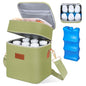 PIIOSER Breastmilk Cooler Bag with Ice Pack Fits 6 Baby Bottles Up to 9 Ounce, Insulated Baby Bottle Tote Bags, Double Layer Waterproof Leak-Proof with Shoulder Strap for Nursing & Working Mom (Green) - color: Green