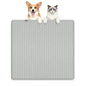 Silicone Cat & Dog Food Mat, 27" x 27" Large Pet Feeding Mat for Cats and Dogs Bowl, Pet Placemat for Food and Water with Raised Edge, Waterproof, Leakproof (Grey) - size: 27"L x 27"W