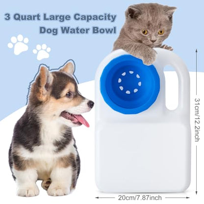 Ziliny 1 Pcs 3 Quart No Spill Portable Dog Travel Water Bowl Leakproof Pet Water Bowl for Pet Dispenser for Small Large Dogs Cats Camping Hiking Trips Car RV Boat Road Mess-Free Design