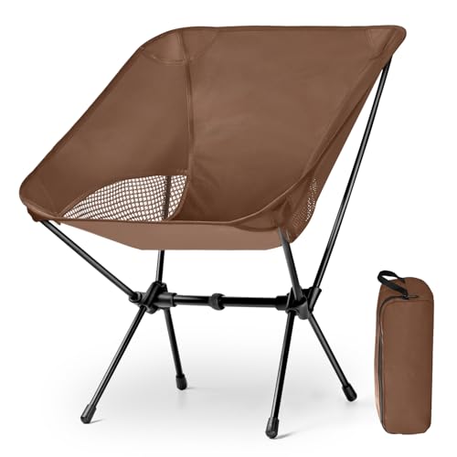 Lightweight Portable Camping Chair - Folding Backpacking Hiking Chair with Carry Bag for Outdoor Travel, Beach, Picnic, Festival (Brown) - color: Brown