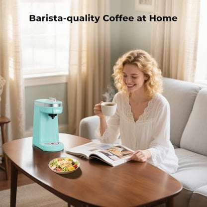 CHULUX Mini Coffee Maker for K Capsule, Single Serve Coffee Maker for One Cup Americano, Lightweight Pod Coffee Machine, Aqua - color: Aqua