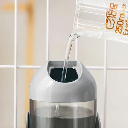 Pet Water Bottle Hanging Dog Water Dispenser Kennel Drinker Kettle Feeder BPA Free Cage Crate Hutch Puppy Cat Rabbit (24oz, Gray) - size: 24oz
