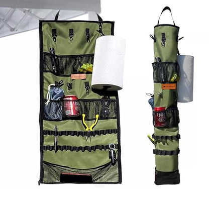 Camping Hanging Organizer Tent Organizer for Inside with Campsite Storage Straps & Mesh Pockets & Hanging Hooks for Camping, RV Camper, Picnic, One-Piece Storage Bag Multiple Can Be Spliced