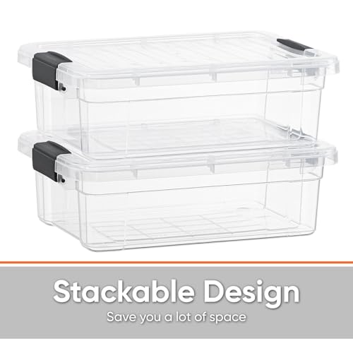 Superio 2.3 Qt Clear Plastic Storage Bin with Lid, Non-Toxic, BPA Free, Odor Free, Organizer Storage Box, Stackable Plastic Tote for Home, Garage, School, and Office, Small - size: 2.3 Qt