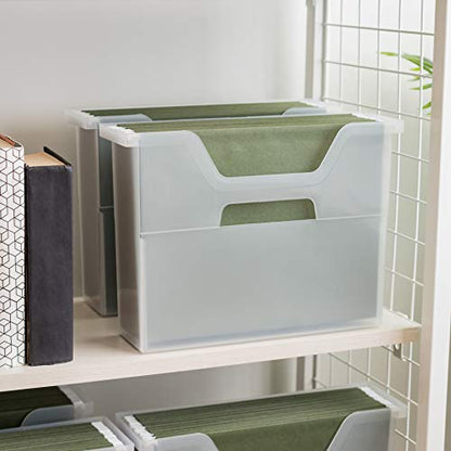 IRIS USA Small Portable Desktop File Box with Open Lid, 6 Pack, Side Handles, Hanging File Folders, Tabs & Inserts, Letter Size, Magazines, Newspapers, Mail, Books, Notebooks, Clear - size: 6 - Pack, style: Open Top Bin (S - Clear)