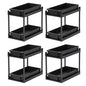 IRIS USA Under Sink Organizer, 4 Pack, Bathroom Organizers and Storage, Pull Out Under Cabinet Kitchen Shelf Pantry Under Counter, Cleaning Supplies, Vertical Spice Rack Slide Out Drawer, Easy Install - size: 4 Pack