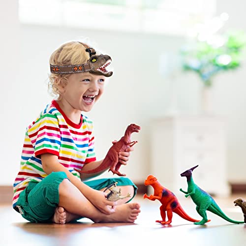 Dinosaur Kids Headlamp, T-Rex Dinosaur Led Headlamp Flashlight, Dinosaur Toy Headlamp Flashlight with 4 Lighting Mode for Boys, Girls’ Camping, Hiking, Reading and Party (Brown) - color: Brown