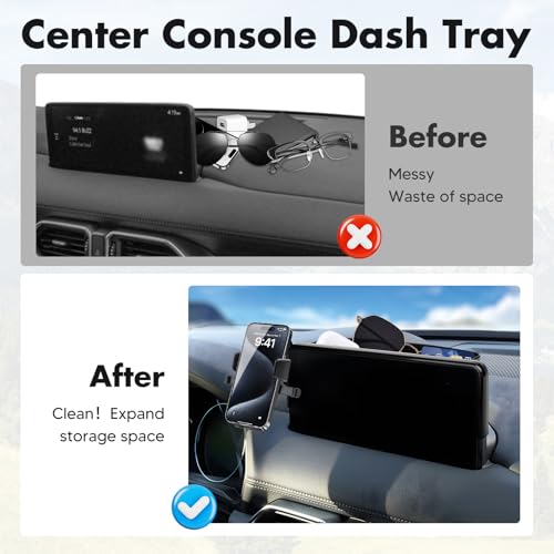 FIILINES Phone Holder for Mazda CX-5 2022-2025 (Fit 10.25" Touch Screen), Phone Mount with Dash Organizer for CX-5 Accessories, 360 Degree Rotation Dash Mount Cell-Phone Holder - size: For CX5 2021-2025