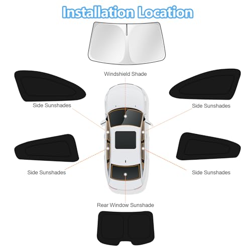 KUST Car Window Shades for Mazda 3 2014-2017 2018 Windshield Sun Shade Side Window Cover UV Block Privacy Protection Accessories for Camping Blackout Rear Back Full Set 6PCS - size: FOR | Mazda 3 2014-2018 (6pcs)